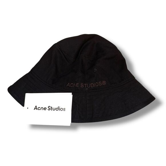 NWT Acne Studios Twill Bucket Hat in Black Sz S/M - Picture 1 of 4